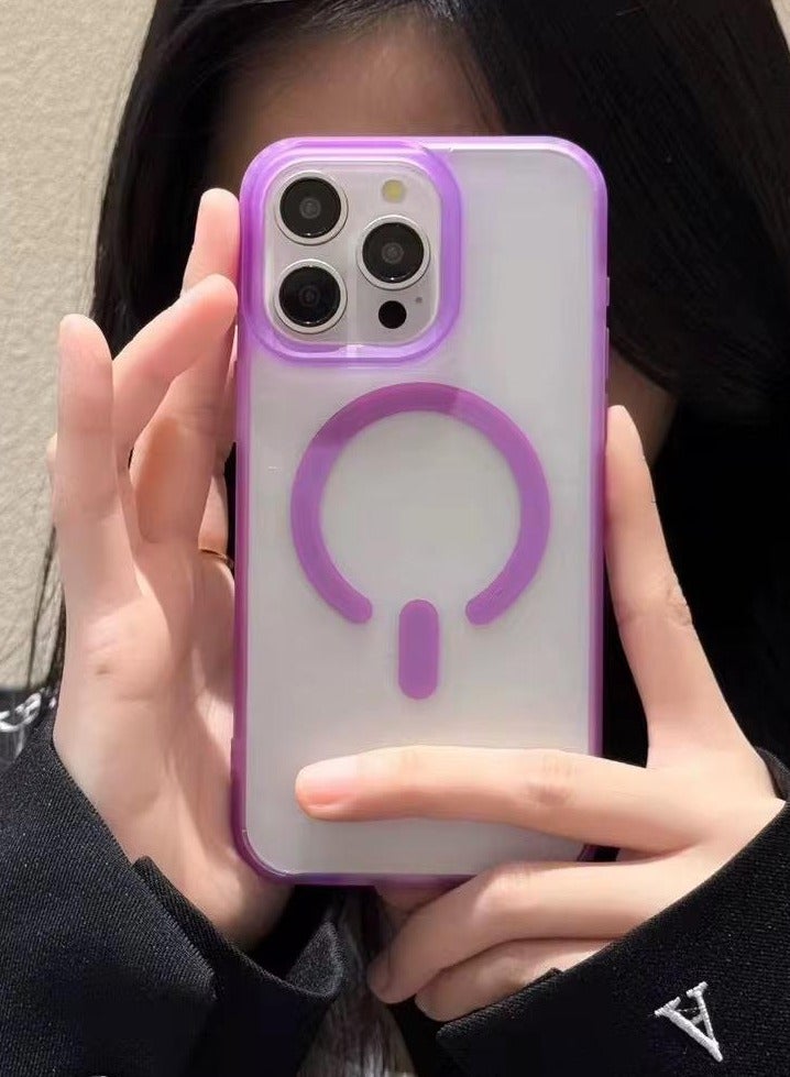 Magsafe Case for iphone 14 Pro Max Magsafe Clear Cover Magnetic Wireless Charging Support, Shockproof Protection, Scratch-Resistant for iphone 14 Pro Max -Purple  - Image 3