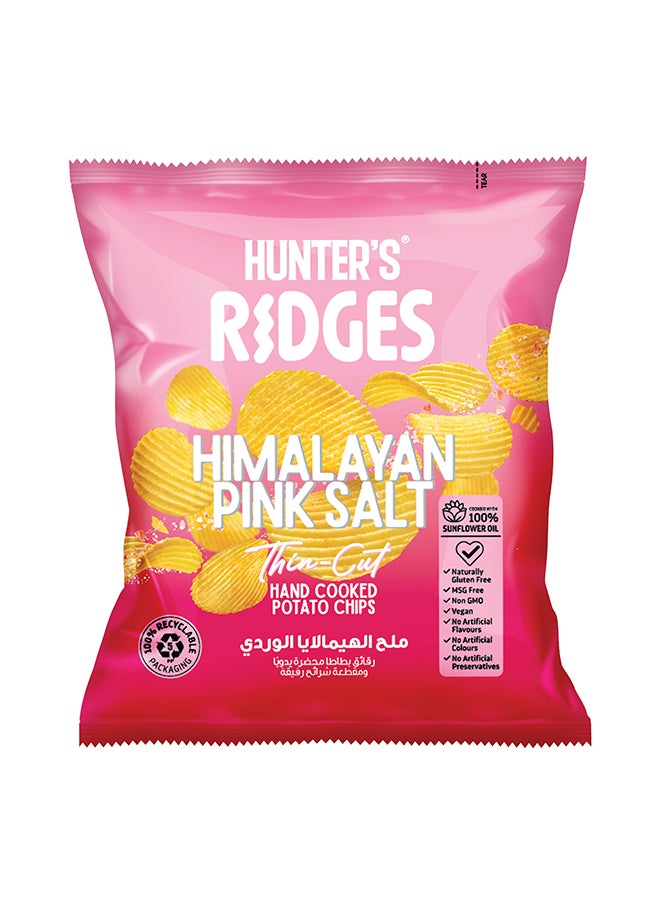 Hunter's Gourmet Ridges Thin – Cut Hand Cooked Potato Chips – Himalayan Pink Salt 40g  - Image 2