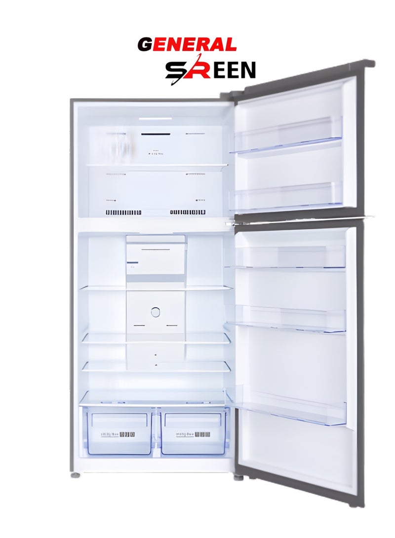 General SREEN Top Mount No Frost Inverter Refrigerator 19 Cu Ft Dark Silver – GSRF-538NFS - Image 2