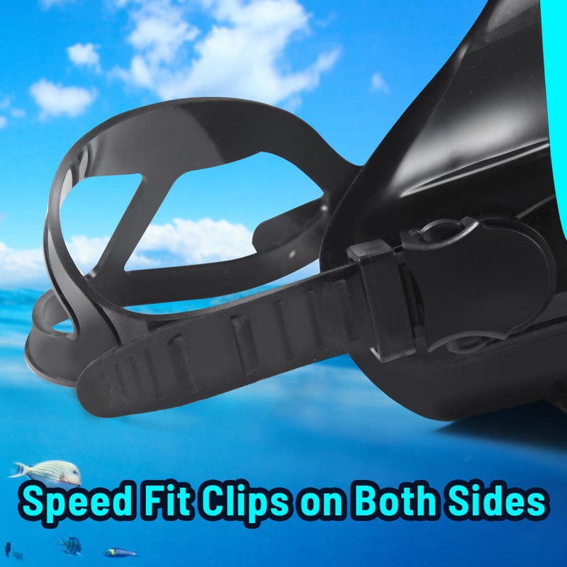 Jwintee Diving Mask Scuba Mask Spearfishing Mask Freediving Water Mask Tempered Glass Oval HD Anti-Fog Scuba Goggles for Adults - Image 3