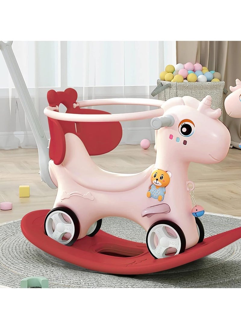 Shake Rocking Horse Trojan Horse Kids Rocking Horse Rocking Horse Kids Toboggan Run 2-in-1 Year Old Birthday Gift Toy