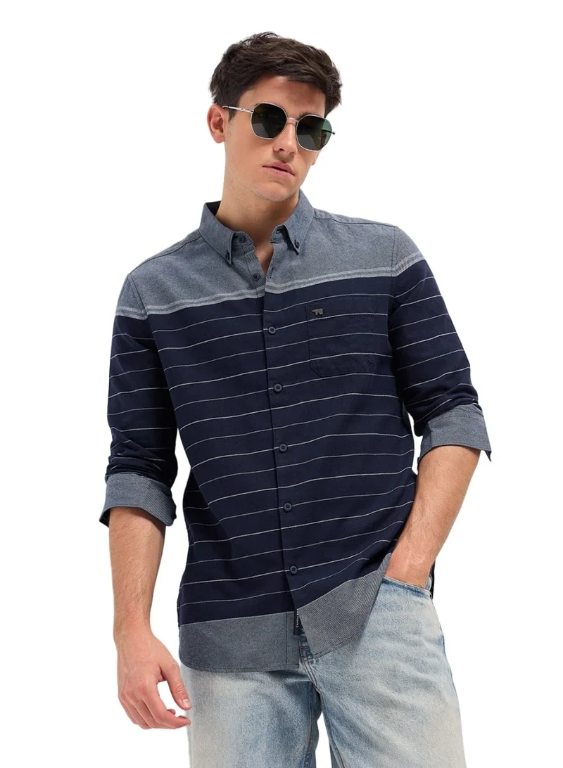 THE BEAR HOUSE Cotton Shirt for Men | Slim Fit, Long Sleeve, Casual or Formal Button-Down | Soft, Breathable Fabric for Work, Everyday, & All-Season Wear in Stylish