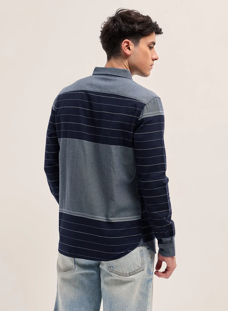 THE BEAR HOUSE Cotton Shirt for Men | Slim Fit, Long Sleeve, Casual or Formal Button-Down | Soft, Breathable Fabric for Work, Everyday, & All-Season Wear in Stylish
