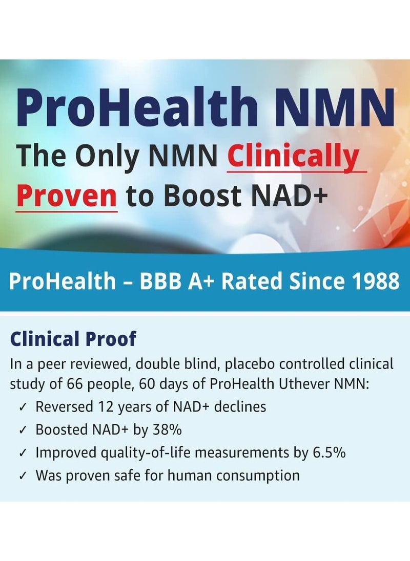 ProHealth - ProHealth Longevity NMN Pro Lozenges - Uthever Brand NMN - World’s Most Trusted Ultra-Pure, stabilized, Pharmaceutical Grade NMN to Boost NAD+, Used in Human Clinical Trials (250 mg, 30 lozenges) - Image 1