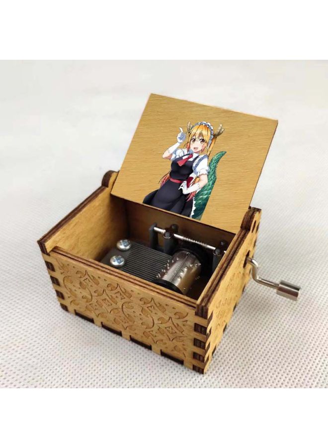Anime Kobayashi's Dragon Maid Surrounding Music Box Classical Hand-cranked Music Box Ornaments Retro Wooden Music Box-Color:05 - Image 1
