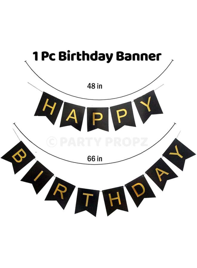 PROMASS Black Happy Birthday Banner Bunting - Image 2