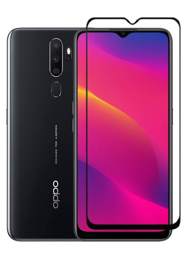 AINA واقي شاشة من الزجاج المقوى 5D مصمم لهاتف Oppo A5 (2020) مع تغطية كاملة للشاشة من الحافة إلى الحافة وخالي من الفقاعات - Image 1
