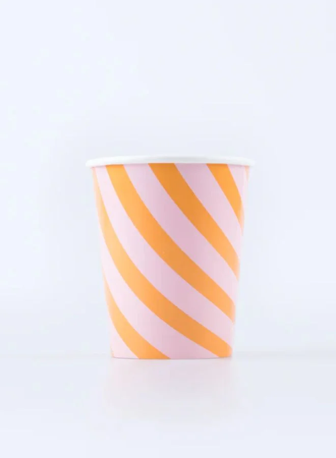 Meri Meri Pink & Orange Stripy Cups