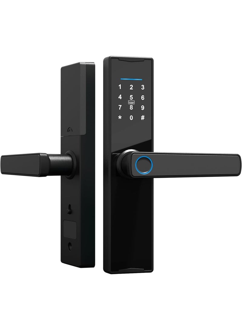 قفل باب ذكي ، قفل باب الدخول بدون مفتاح، قفل باب ببصمة الإصبع مع لوحة مفاتيح، قفل باب رقمي مع مقبض للمنزل والإيجار والمكتب والفندق - Image 1