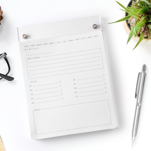 Affrolling Acrylic Drafters Tablet Planner with 100 Sheets Daily Binder Pad - 6.3 W x 8.46 H for Office Home Desk Accessory - Image 4