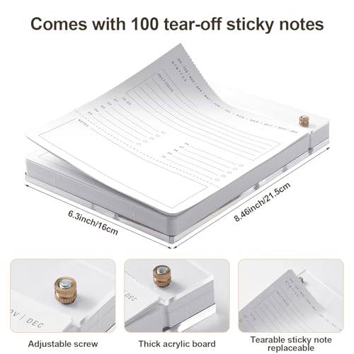 Affrolling Acrylic Drafters Tablet Planner with 100 Sheets Daily Binder Pad - 6.3 W x 8.46 H for Office Home Desk Accessory - Image 2