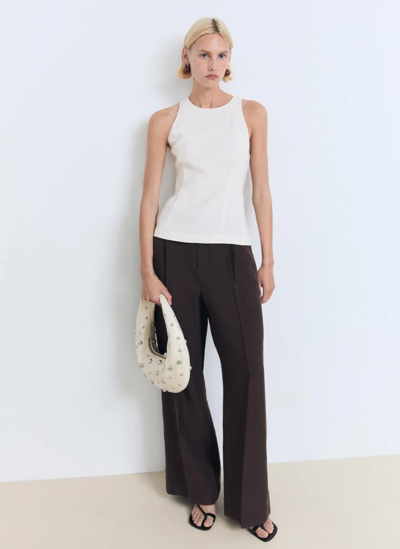 MANGO Fitted halter-neck blouse