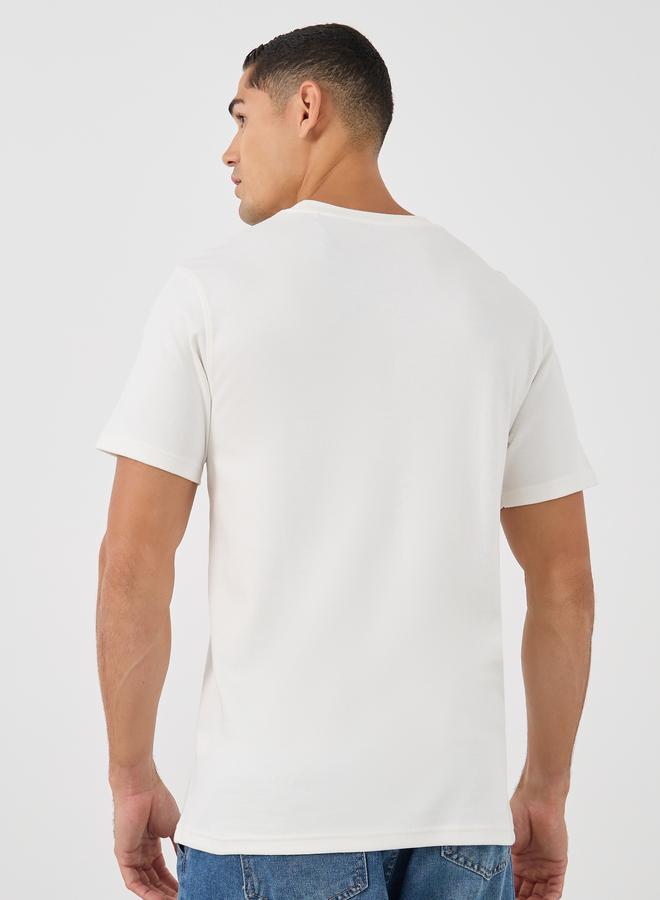 Styli Crew Neck Textured Regular Fit T-Shirt - Image 4