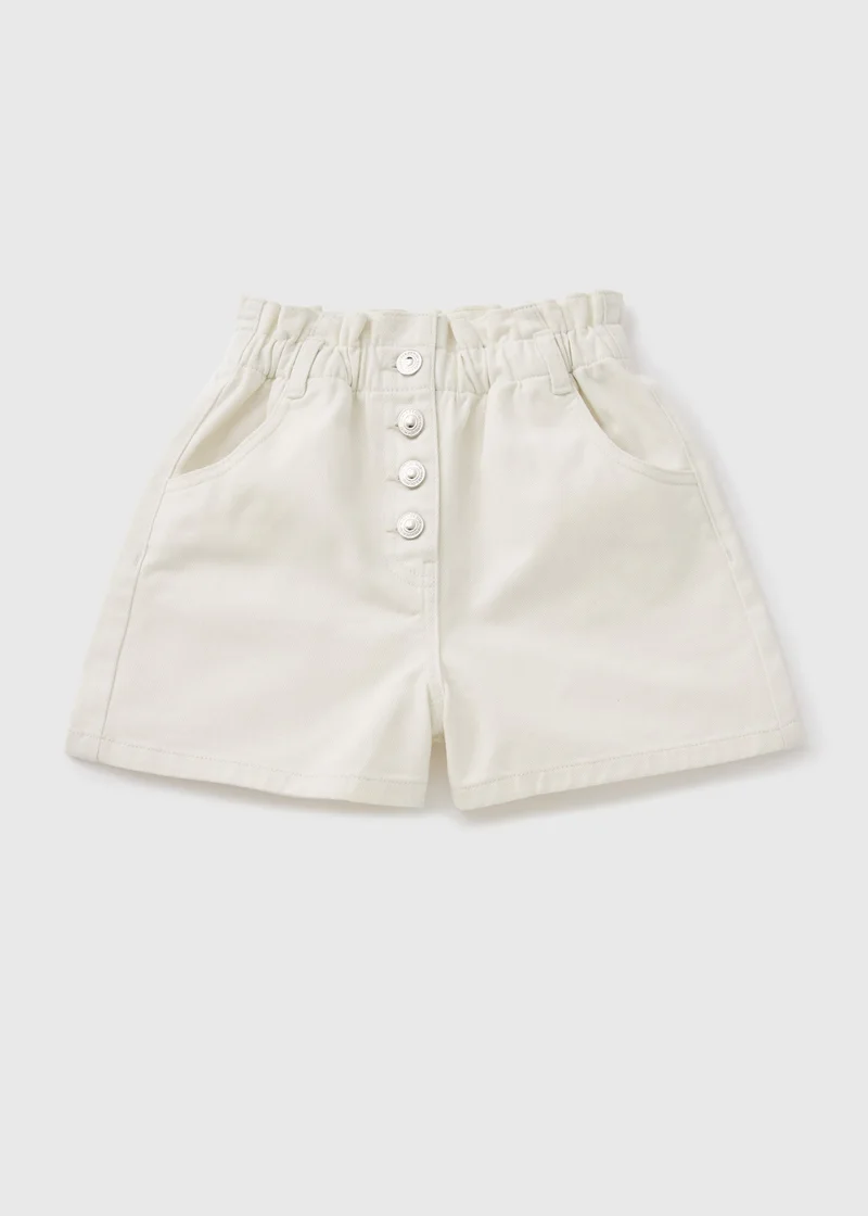 Matalan Girls Cream High Waisted Shorts
