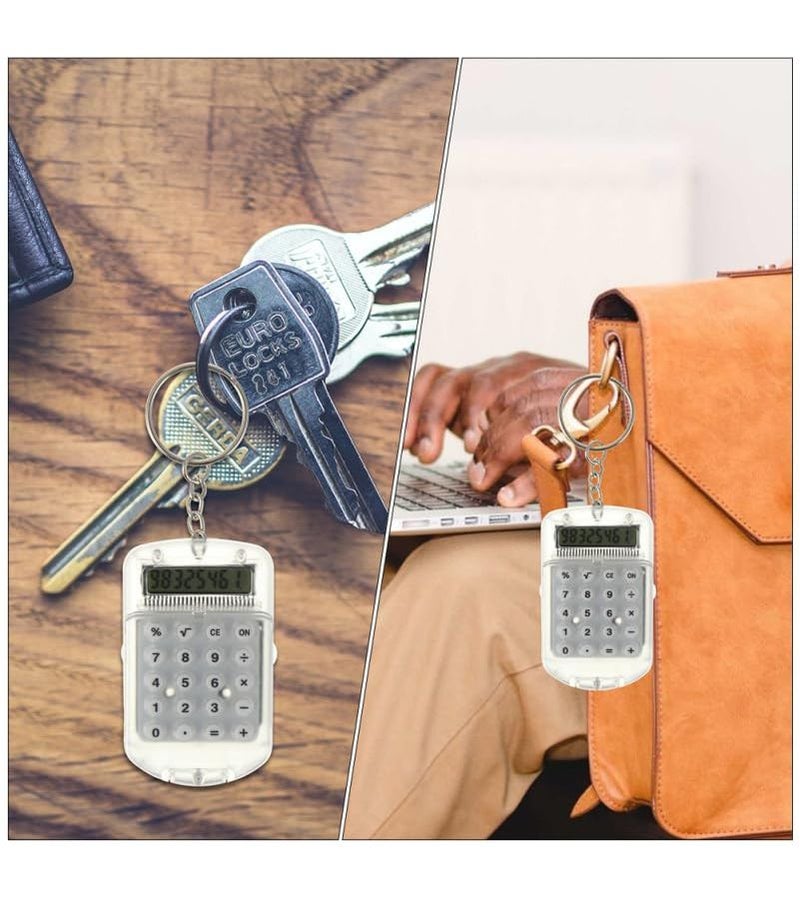 4 Kids Mini Calculator Keychain Set Portable Flip Cover 8 Digit LCD Display Pocket Calculator - Image 5