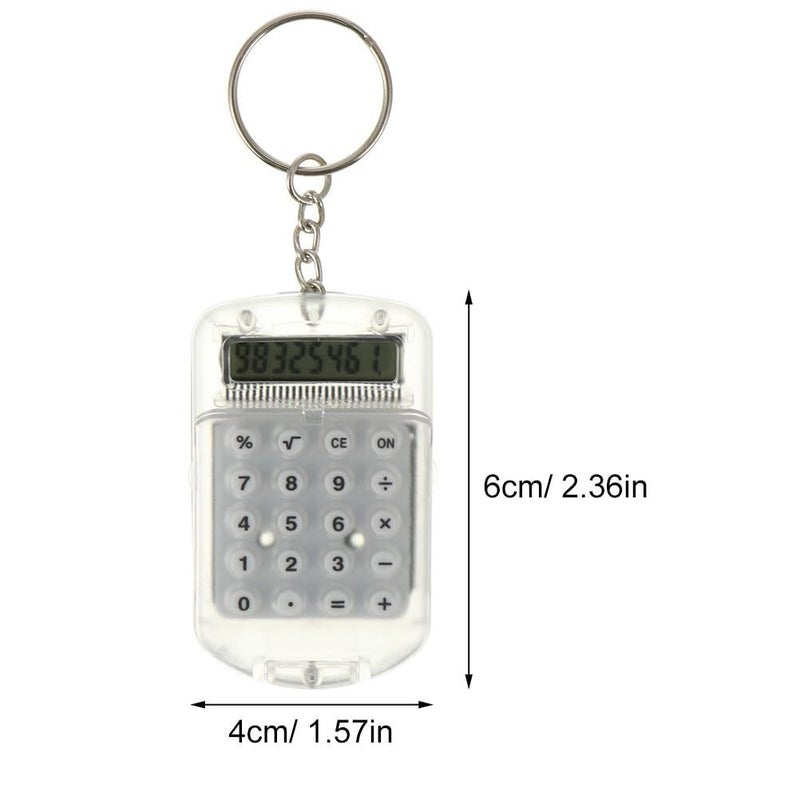 4 Kids Mini Calculator Keychain Set Portable Flip Cover 8 Digit LCD Display Pocket Calculator - Image 3