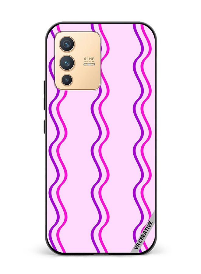 VR CREATIVE Protective Case Cover For Vivo V23 5G Strips Design Multicolour - Image 1