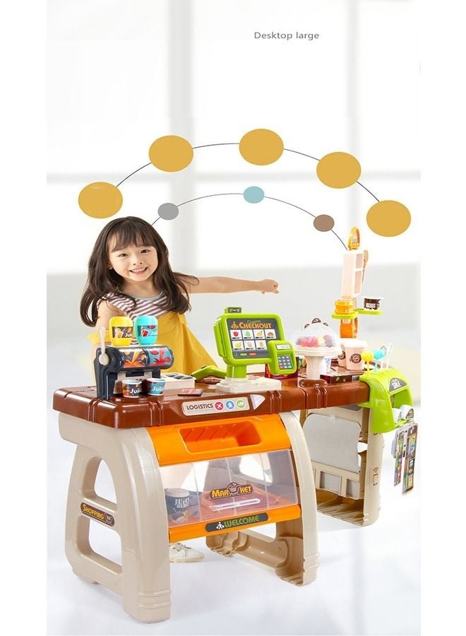 65pcs Home Pretend Supermarket Accessories With Trolley Role Play Set Toy For Kids 85*51*38 - Image 3