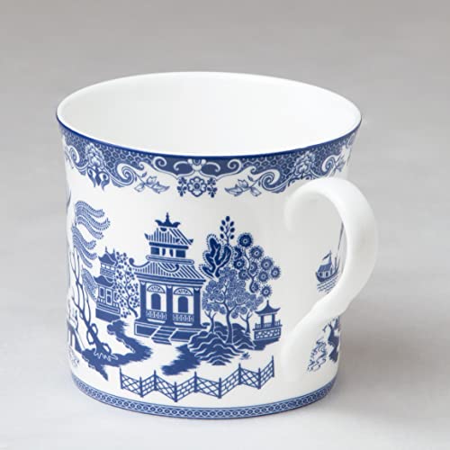 Grace Teaware Blue Willow Bone China Coffee Tea Mugs 10-Ounce (2 Assorted Patterns, Set of 4) (S17301I/C-BLU-6) - Image 3