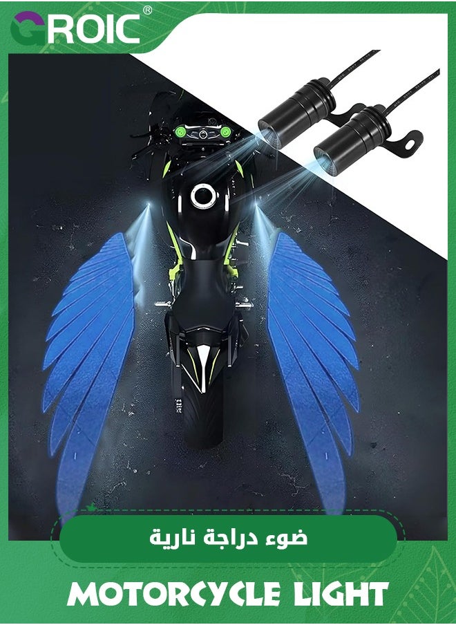 GROIC Motorcycle LED Underglow Kit, Wings Projection Light Kit,LED Welcome Courtesy Carpet Light,Universal LED Underglow Ghost Shadow Light for Car Motorcycle (Blue)  - Image 1
