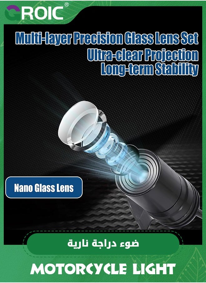 GROIC Motorcycle LED Underglow Kit, Wings Projection Light Kit,LED Welcome Courtesy Carpet Light,Universal LED Underglow Ghost Shadow Light for Car Motorcycle (Blue)  - Image 4