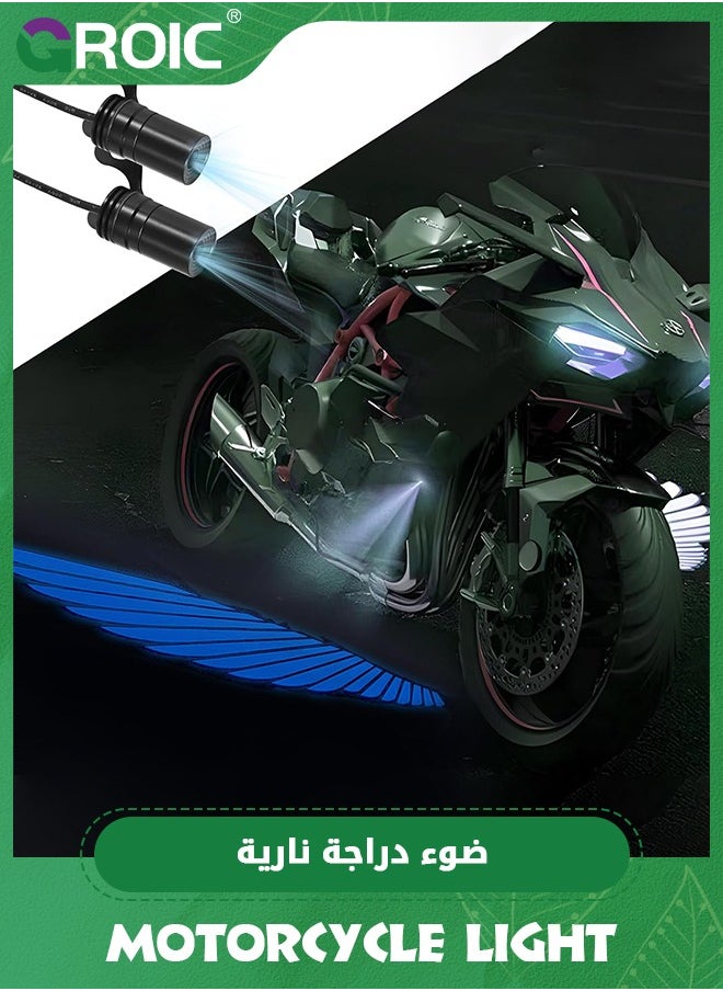 GROIC - Motorcycle LED Underglow Kit, Wings Projection Light Kit,LED Welcome Courtesy Carpet Light,Universal LED Underglow Ghost Shadow Light for Car Motorcycle (Blue) - Image 1
