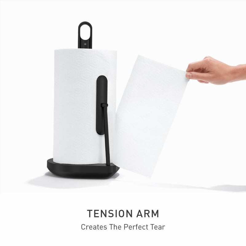 simplehuman Standing Paper Towel Holder with Spray Pump, Black Stainless Steel - Image 3