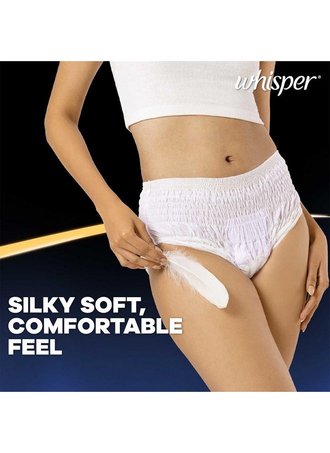 Whisper Super Absorbent Period Panty, 6 L-Xl Pants, 360 Degree Leakage Protection For Heavy Flow, Panty Like Fit For Full Back Coverage, Absorbs Heavy Gushes, Silky Soft, Comfortable Feel-Women  - Image 4
