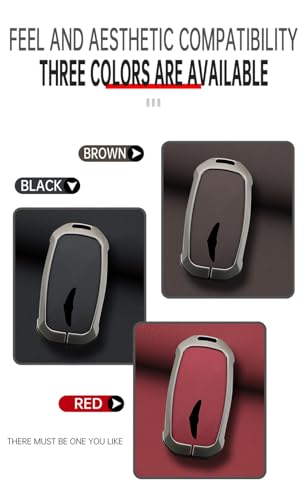 TECART Metal Key Fob Cover Fit for Genesis GV60 GV80 G70 G90 2025 2024 2023 Remote Key Fob Case Holder Key Protector Accessories with Keychain Brown - Image 5