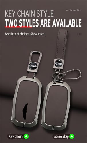 TECART Metal Key Fob Cover Fit for Genesis GV60 GV80 G70 G90 2025 2024 2023 Remote Key Fob Case Holder Key Protector Accessories with Keychain Brown - Image 4