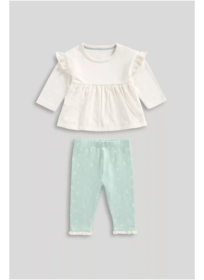 mothercare Broderie Top and Leggings Set