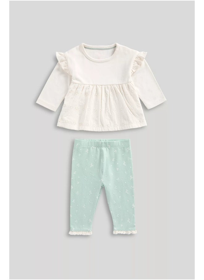 mothercare - Broderie Top and Leggings Set - Image 1