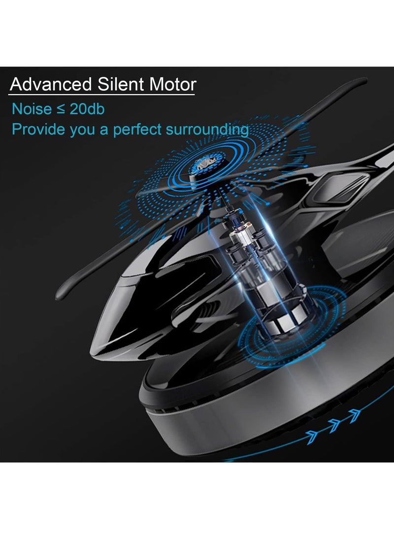 Houmt - Home Diffuser Solar Powered Helicopter Fragrance Car Air Freshener Helicopter Solar Energy Rotating Aromatherapy Diffuser Dashboard Decoration Accessories With Perfume Oil - Image 1