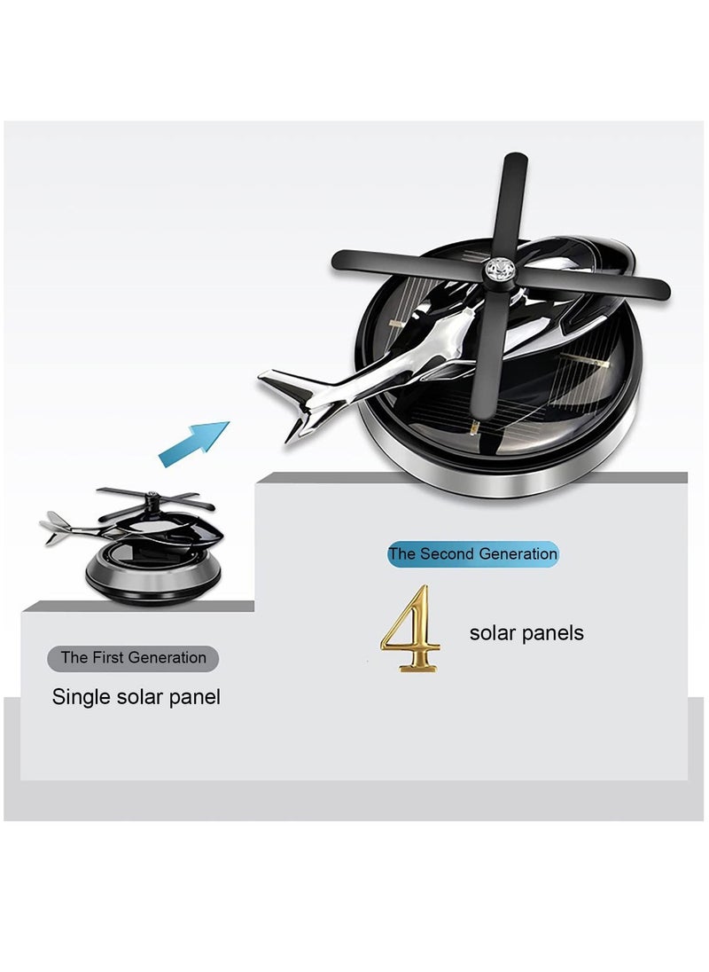 Houmt - Home Diffuser Solar Powered Helicopter Fragrance Car Air Freshener Helicopter Solar Energy Rotating Aromatherapy Diffuser Dashboard Decoration Accessories With Perfume Oil - Image 1