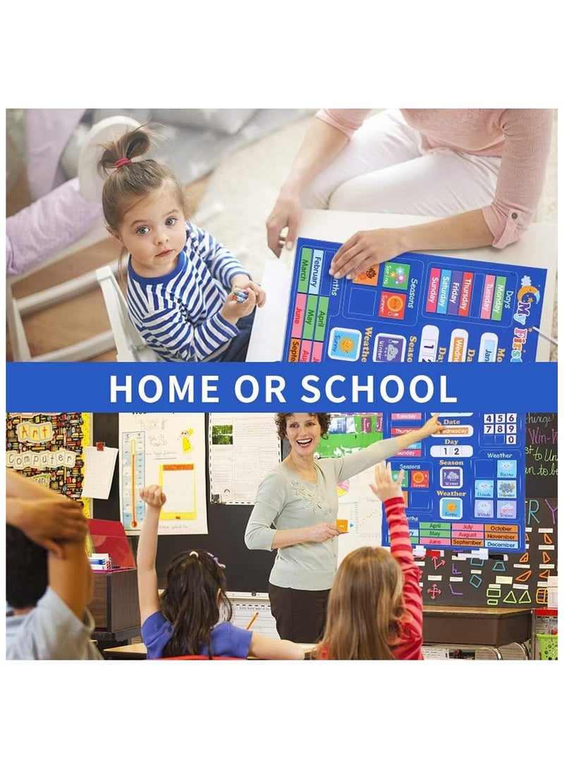 سوفام مخطط التعلم بالتقويم المغناطيسي للأطفال، تقويمي اليومي الأول بالتقويم المغناطيسي مخطط تقويم الفصل، محطة الطقس للأطفال لألعاب التعليم قبل المدرسة، مستلزمات المدرسة المنزلية (يومي الأول) - Image 3