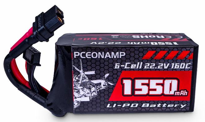 بيسيونأمب 6S ليبو بطارية 1550mAh 22.2V 160C مع XT60 بوس قابل للشحن عالية القدرة RC طائرة بدون طيار بطارية لينة الحالة مناسبة ل RC FPV RC سباق طائرة بدون طيار كوادكوبتر - Image 1