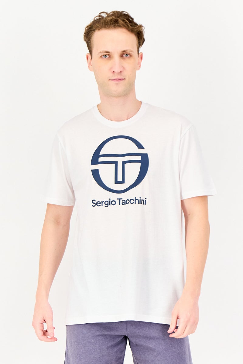 Sergio Tacchini Men 2 Piece Graphic Printed  Pyjama Set, White/Pastel Purple - Image 2