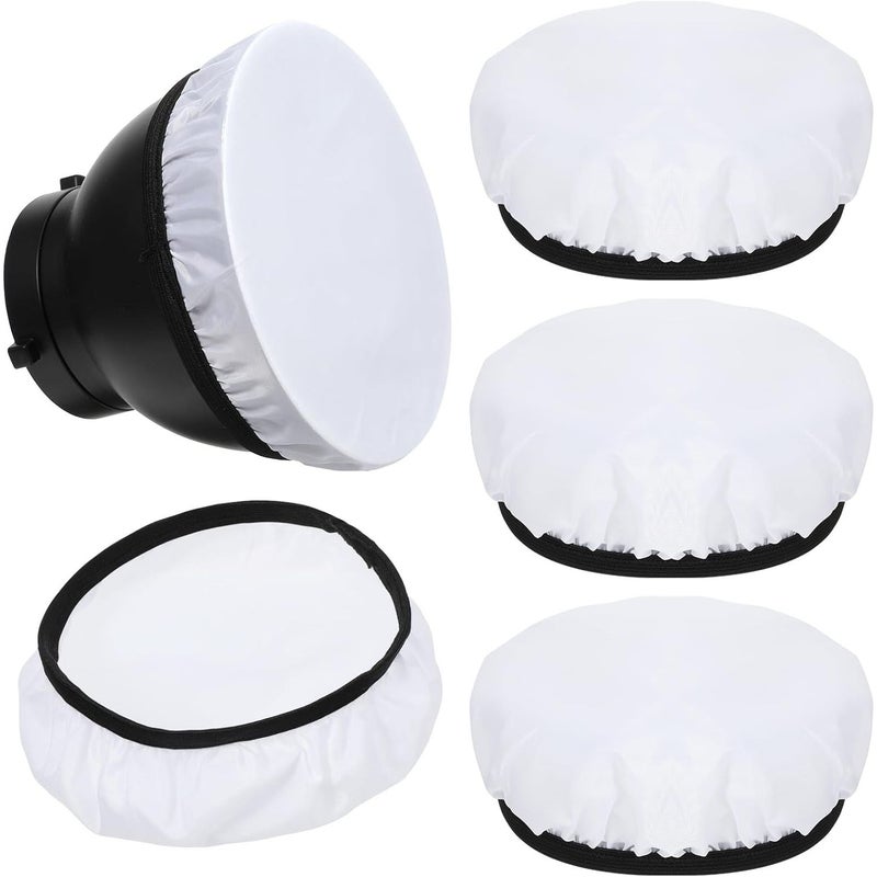 4pcs Soft White Lamp Shade Diffusers With Covers For Studio Strobe Photography - Image 1