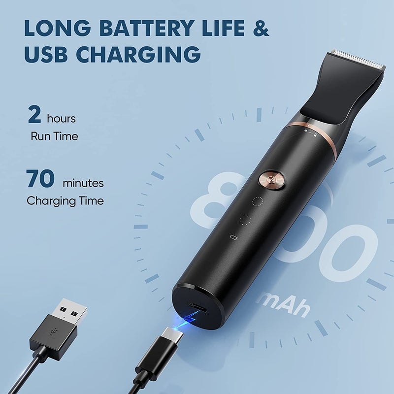 oneisall 2 Speed Cat Clippers with Double Blades, Rechargeable Cordless Small Cat Paw Trimmer, Low Noise for Trimming Dog's Hair Around Paws, Eyes, Ears, Face, Rump (Black) - Image 5