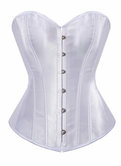 Shaper Corsets for Women Satin Cotton Long Torso Hourglass Body Bustier Lingerie Top Overbust Corset Vintage Renaissance Brocade Lace Up Waist Cincher Shapewear M Size