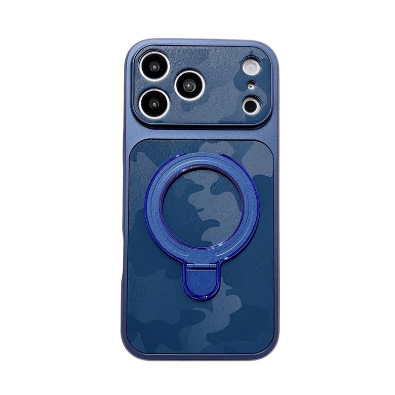 غطاء واقي بملمس باللون بني مغناطيسي بوظيفة حامل جلد لـ iPhone 16 / 16 Plus / 16 Pro / 16 Pro Max مع حامل قائم وملمس غير لامع مع مغناطيس قوي مع مقاوم لبصمات الأصابع للتنقل اليومي - Image 5