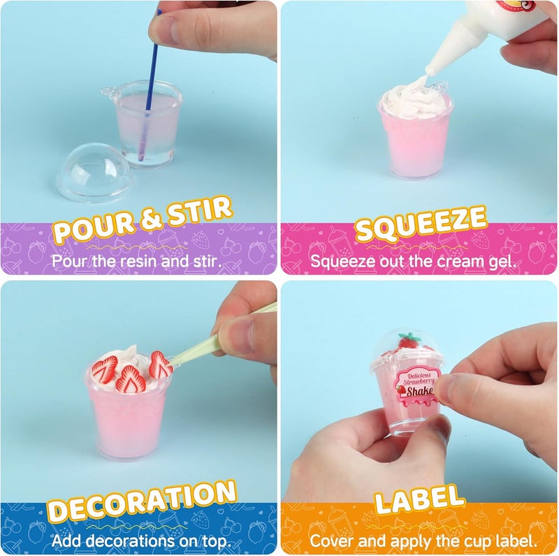 ColoPlay 20 PCS Miniature Drink Marker Kit, Miniature Food Toys, Kitchen Pretend Food DIY Crafts Kits for Kids Ages 8-12, Girls Gift for Christmas, Birthday, Collectors, Resin Play, NOT Edible - Image 2