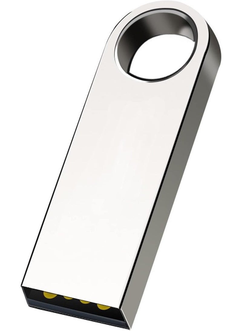 USB Flash Drives 64GB USB Drive Metal USB Stick Memory Stick USB Thumb Drive Silver USB Storage Flash Drive USB 2.0 Flash Drive for Pc Laptop Computer Speaker Cool Stuff Gifts (1 Pack) - Image 1