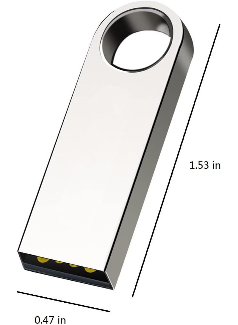 USB Flash Drives 64GB USB Drive Metal USB Stick Memory Stick USB Thumb Drive Silver USB Storage Flash Drive USB 2.0 Flash Drive for Pc Laptop Computer Speaker Cool Stuff Gifts (1 Pack) - Image 2