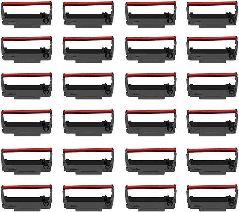 Bigger 24-Pack ERC30 ERC-30 ERC 30 34 38 B/R Compatible Cash Register Ink Ribbon Used for ERC38 NK506 TM-U220 M188B, BTP-M300, GRC-220BR SBR-275 (Black and Red) - Image 1