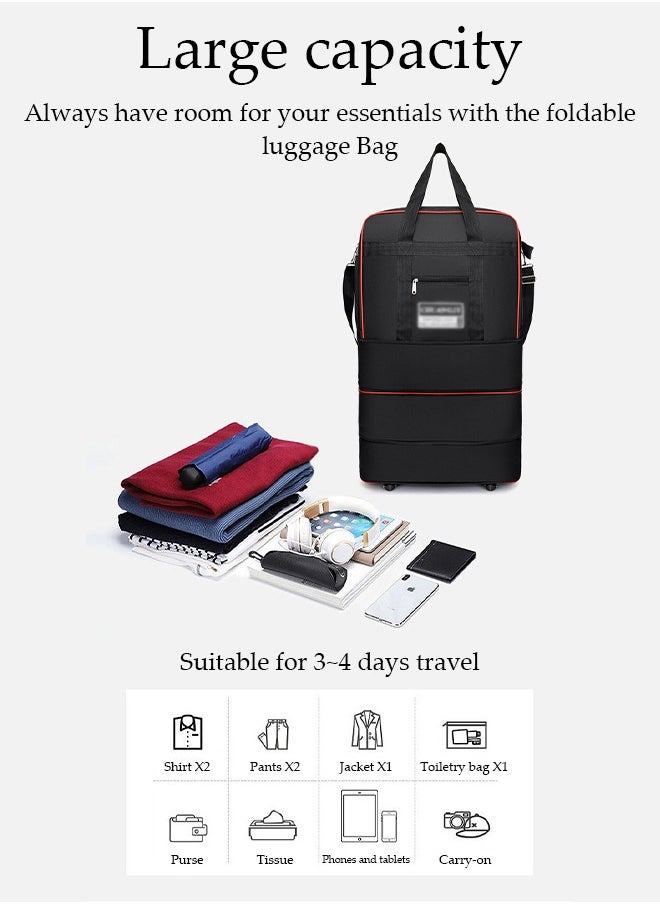 DUNISO - Expandable Foldable Luggage Bag Suitcase Collapsible Rolling Travel Luggage Bag Duffel Bag for Men and Women Lightweight Suitcases - Image 1