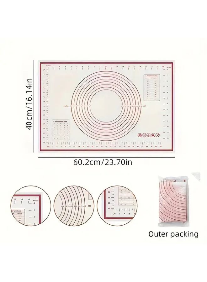 EVA Non Stick Baking Mat With Measurement Marks 1pc Reusable Durable Easy Clean Surface For Home Baking Dough Rolling Cookies Pizza Bread Making Baking Essentials - Image 3