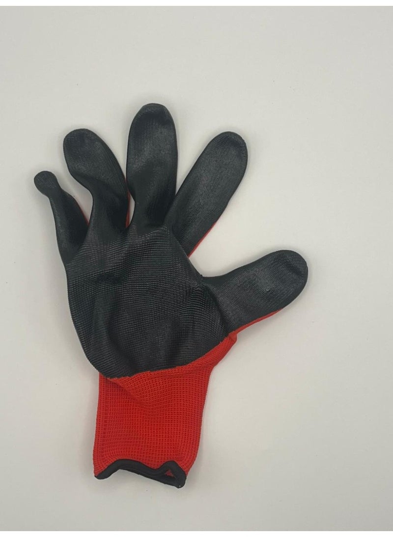 TEAKWOOD Nitrile Coated Industrial Safety Gloves – 1 Pair (Red & Black) - Image 5