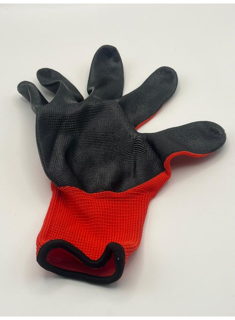 TEAKWOOD Nitrile Coated Industrial Safety Gloves – 1 Pair (Red & Black) - Image 4