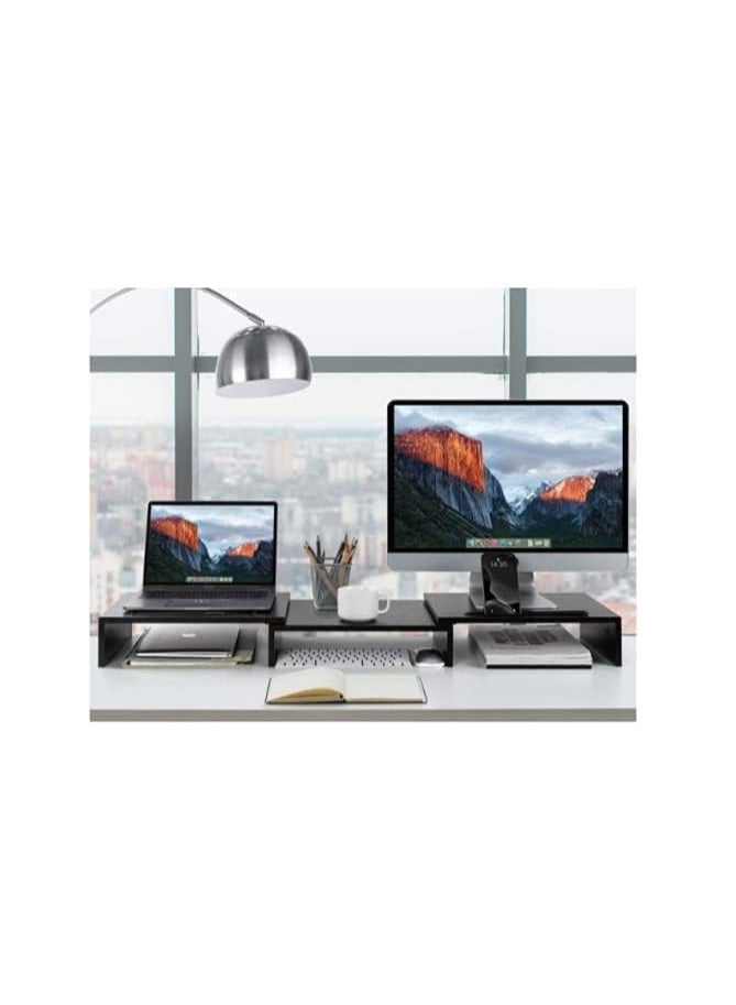 Arabest Dual Monitor Stand Riser，Rotatable Printers.or Stand Riser，Computer Monitor Mounts,Desk Organizer,Suitable for laptops, desktops，Phone Holder and Cable Management  - Image 4